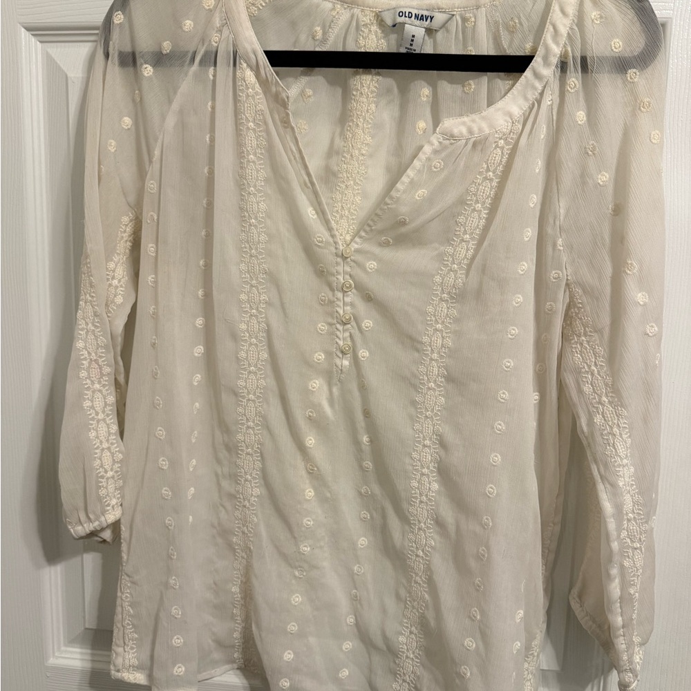 Old Navy Women's Cream Blouse